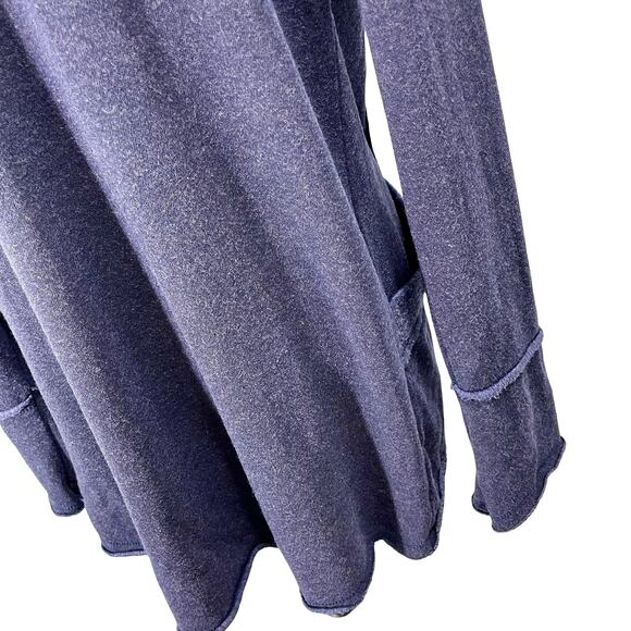 elan Navy Blue Hooded Open Draped Cardigan Sweater Cozy Boho Size Medium - Picture 8 of 9